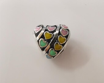 new  pandora charm rainbow hearts sterling s925 silver