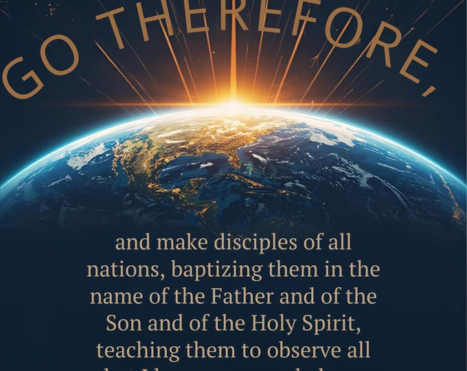 Matthew 28:19-20 Print — Great Commission Scripture Poster, Christian ...