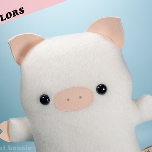 Pig stuffed animal, Plush pig plush, Cute piggy soft toy doll, Handmade boy girl gift, Kawaii Japan Flat Bonnie *