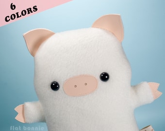 Pig stuffed animal, Plush pig plush, Cute piggy soft toy doll, Handmade boy girl gift, Kawaii Japan Flat Bonnie *