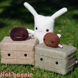 Easter Bunny poop plush stuffed animal poo, Kawaii bunny poo, Cute rabbit plush soft toy stuffy, Handmade animal lover gift, Flat Bonnie image 5