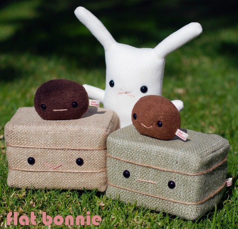 Easter Bunny poop plush stuffed animal poo, Kawaii bunny poo, Cute rabbit plush soft toy stuffy, Handmade animal lover gift, Flat Bonnie image 5