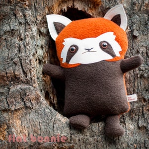 Red Panda plush panda stuffed animal, Handmade stuffed panda, Firefox lesser panda soft toy doll, Kawaii Japan wildlife gift, Flat Bonnie image 4