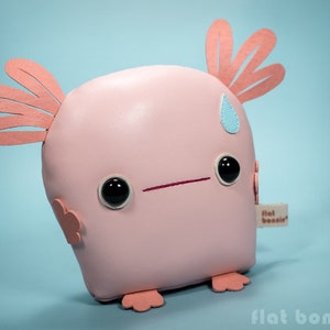 Baby Axolotl plush, Handmade stuffed animal, aka Wooper Looper, Mexican Salamander, Axol, Kawaii Japan, Flat Bonnie image 2