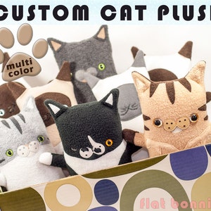 Custom Cat stuffed animal, Customized kitty plush, soft toy kitten pet clone, personalized custom pet memorial, cat lover keepsake gift
