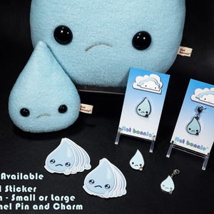 Teardrop plush, Cute sad breakup gift, Crying stuffy toy, Kawaii therapy tears, Ugly cry teardrop plushie, Lonely tear broken heart Uru-Uru image 5