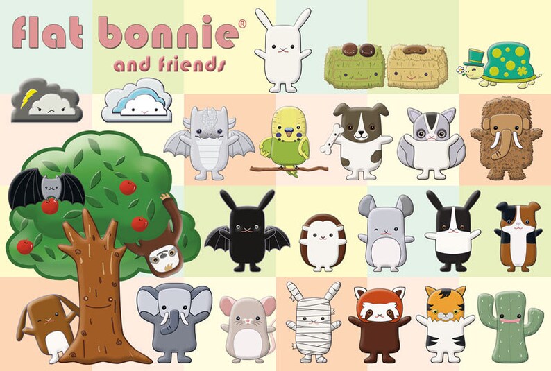 Hotot rabbit stuffed animal Handmade Flat Bonnie kawaii soft toy Blanc de Hotot fleece softy Cute Easter bunny plush doll bunny plushie