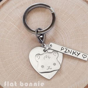 Personalized guinea pig keyring, Kawaii piggy keychain, Cute cavy charm, Pet memorial gift, Backpack charm pig, Bag accessory, Flat Bonnie