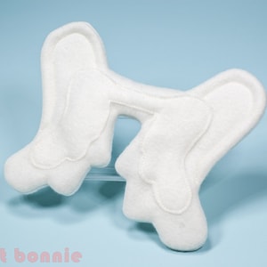 Angel Wings, pet memorial stuffed animal accessory, stuffy doll plushie wings, Removable or Sewn-on - Bunny NOT included, Flat Bonnie