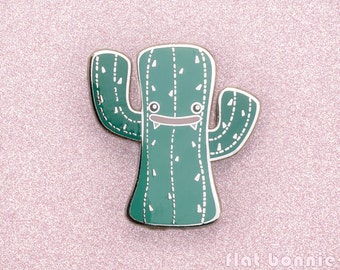 Cactus enamel pin, Kawaii cactus backpack pin, Cute succulent enamel pin, Hard enamel metal badge, Cloisonne pin gift, Flat Bonnie