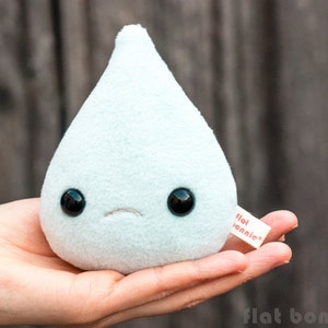 Teardrop plush, Cute sad breakup gift, Crying stuffy toy, Kawaii therapy tears, Ugly cry teardrop plushie, Lonely tear broken heart Uru-Uru image 2