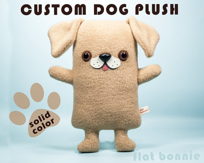 Customized Dog plush, Custom doggy stuffed animal, Solid color, Personalized pet memorial, Custom pet plushie, Handmade dog lover gift image 1