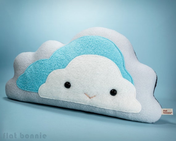 Cloud Pillow Reversible Plushie, Storm Cloud Throw Pillow, Cute
