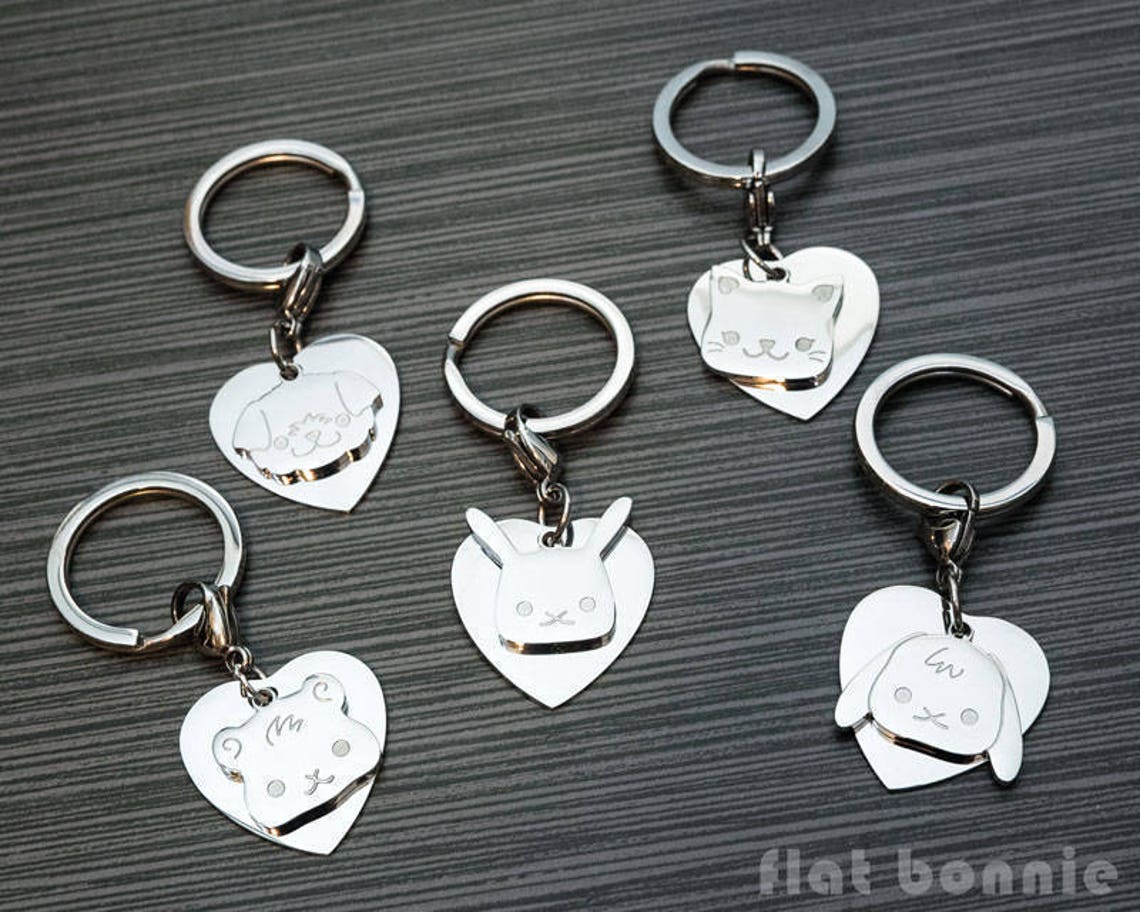 Personalized Rabbit Keychain Kawaii Bunny Keyring Cute Bag | Etsy