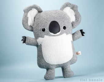 Cute Koala plush stuffed animal, Kawaii koala bear soft toy doll, Handmade animal lover gift, Australia wildlife marsupial, Flat Bonnie