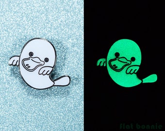 Locker magnet platypus ghost, Glow in the dark fridge magnet, Kawaii animal refrigerator magnet, Gift for teacher, Kawaii Japan, Flat Bonnie