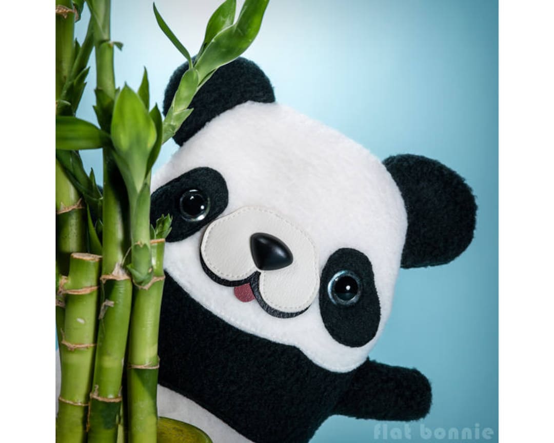 Plush Panda Stuffed Animal Kawaii Panda Soft Toy Handmade Panda Bear Plushie Wildlife Animal Lover Gift Black White Plush Flat Bonnie Etsy UK