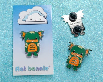 Dobichan swamp monster enamel pin, Kawaii backpack pin, hard enamel brooch, Cute lagoon creature jacket pin, Flat Bonnie