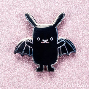Emaille Pin gothic Fledermaus Hase, süße Kaninchen Jacke Stift, Kawaii Rucksack Stift, Metall-Abzeichen, harte Emaille Anstecknadel, Halloween-Geschenk, flache Bonnie