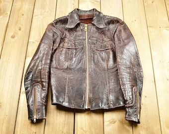 Vintage 1970s East West Musical Instruments Leather Motorcycle