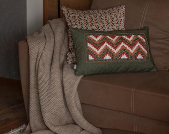 Contemporary Honeycomb Knit Throw Blanket, Cozy Oatmeal Beige Waffle Texture Afghan, Neutral Home Decor Soft Yarn Blanket