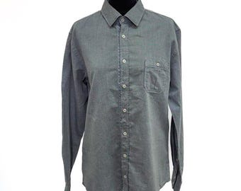 Camisa ajustada de algodón chambray naranja BOSS – Azul grisáceo, estilo casual moderno