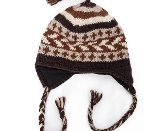 Vintage Nepal Sherpa Wool Hat | Fleece Lined Earflap Beanie