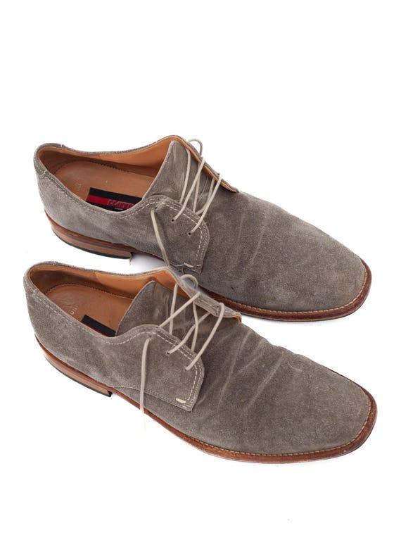 slim fit dress slacks Medallion Toe Oxford- Gray Dress Shoes for Men by Lethato main image 1