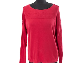Suéter vintage s.Oliver en vibrante color frambuesa/rojo cereza