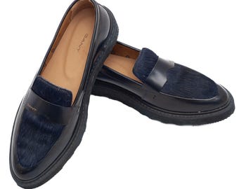Mocasines vintage Gant de pelo de poni / Zapatos sin cordones con plataforma gruesa (talla 38 UE / 7,5 EE. UU.)