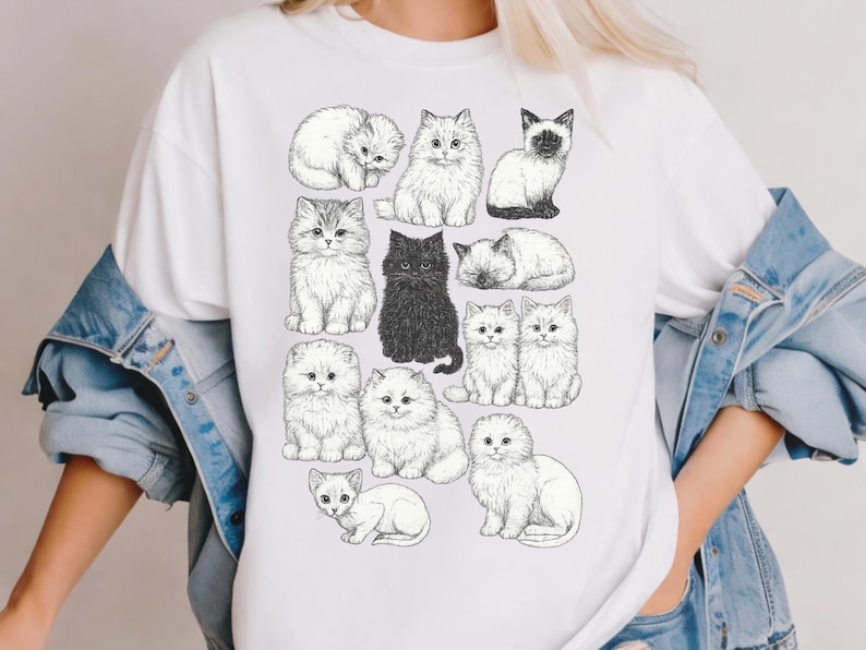 Cute Cat Shirt Comfort Colors, Cat Lover Gift, Kitten T Shirt, Cat Mom Tee, Cat Owner Gift, Animal Lover Shirt, Cute Cats Tee image 4