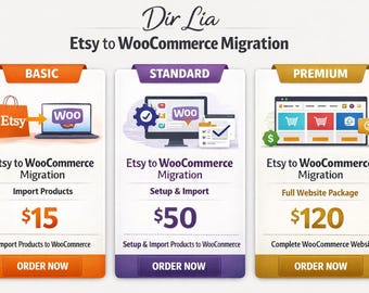 Migración de Etsy a WooCommerce y diseño web de comercio electrónico adaptable