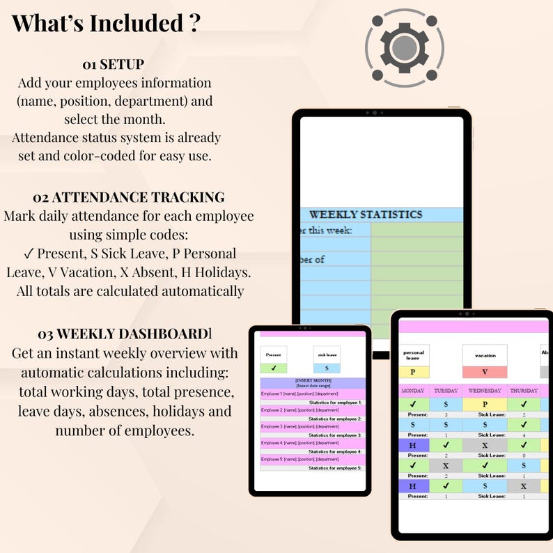 Employee Attendance Tracker – Employee Absence Schedule | Staff Weekly ...