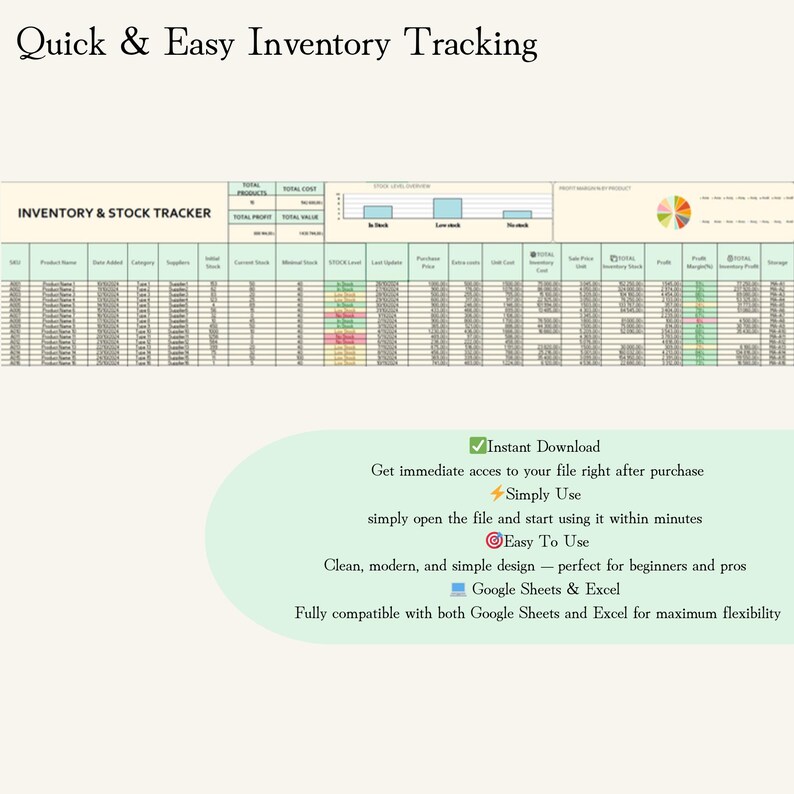 Inventory and Stock Tracker Template for Small Business – Google Sheets ...