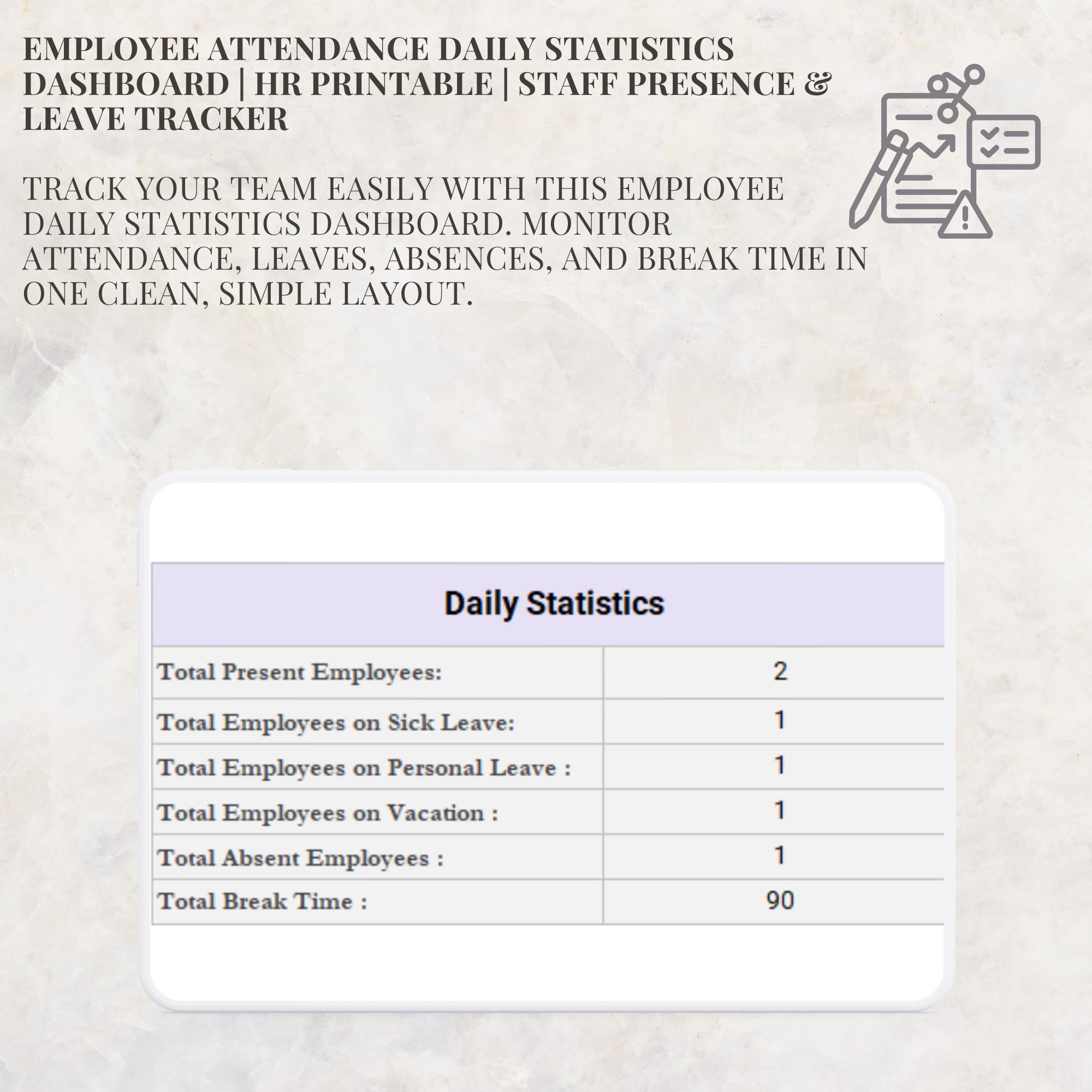 Employee Attendance Tracker Sheet Excel Google Sheets | Work Hours ...
