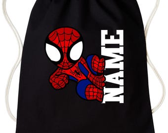 Personalized Spiderman Bag, Spiderman Drawstring Bag, Spidey Superhero Bag, Spiderman PE Kit Rucksack Back to School