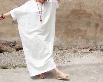 Camisón de lino Sharlotte Vestido de dormir Romántico Ropa de mujer Camisón orgánico