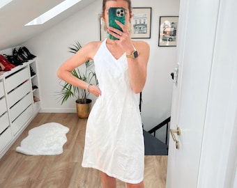 Camisón de lino para mujer, ropa de dormir para novia, vestido corto, camisola, camisones orgánicos, camisón sin mangas