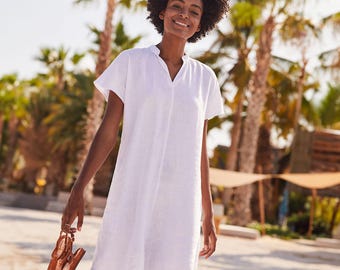 Vestido camisero de lino, camisón corto, mini camisón, lencería nupcial, vestido de hada para mujer, vestido de luna de miel, bata de dormir, vestido de boda estilo cottagecore