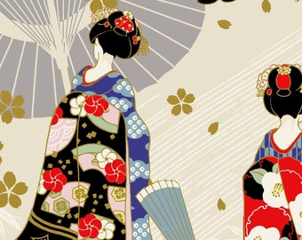 Maiko - Geisha Cream from Cosmo Fabric