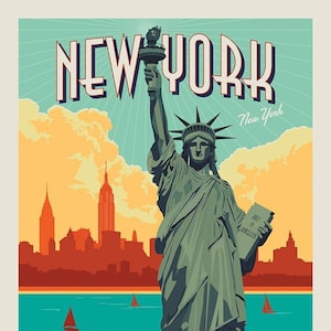 Destinations - Poster PANEL Lady Liberty New York from Riley Blake Fabric