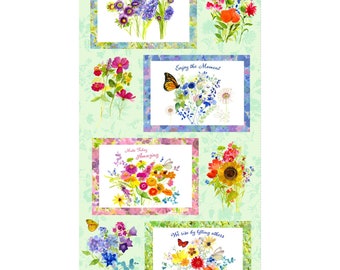 My Happy Place - Placement PANEL 24 Inches by Sue Zipkin from Clothworks Fabric