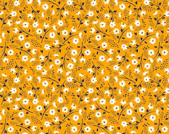 Spring Florals - Dreammaker Ditsy Mustard Yellow from David Textiles Fabrics