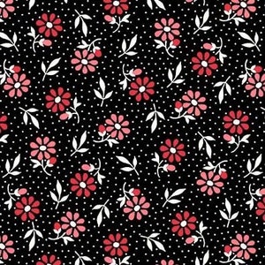 Kiss The Cook - Dancing Daisies Black from Michael Miller Fabric