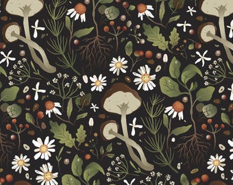Setas del bosque en marrón oscuro de David Textiles