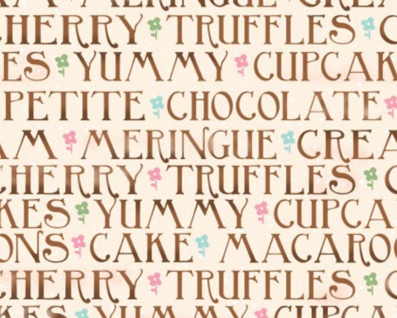 Sugary Sweet Words Brown from SPX Fabrics image 1