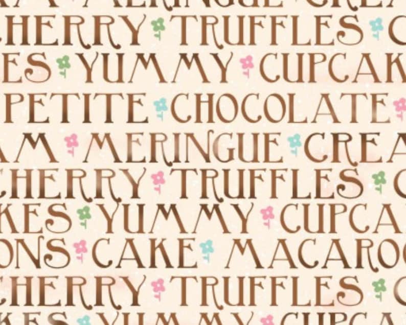 Sugary Sweet Words Brown from SPX Fabrics
