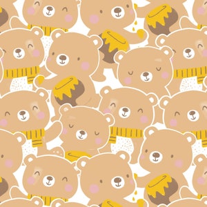 Sweet Like Honey Bears FLANNEL from Camelot Fabrics