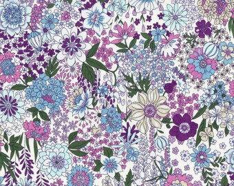 Memoire a Paris LAWN - Floral Purple from Lecien Fabric