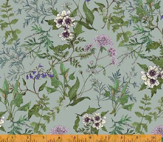 Secret Garden Herbarium Floral in Slate Secret Garden Herbarium Floral in Slate